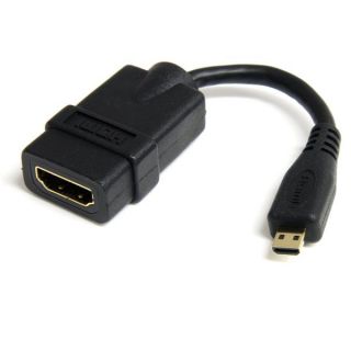 StarTech.com 5in High Speed HDMI Adapter Cable - HDMI to HDMI Micro - F/M - 5 inch Micro HDMI Adapter - HDMI Female to Micro HDMI Male (HDADFM5IN) - HDMI adapter - HDMI female to micro HDMI male - 1.2 cm - shielded - black - for P/N: HDMM30CM