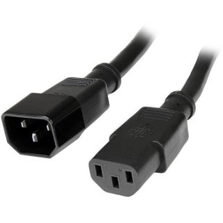 StarTech.com 6 ft. (1.8 m) Power Extension Cord - 125V at 15A, C14 to C13 - Power Extension Cord - Black - Extension Cable (PXT100146) - Power extension cable - IEC 60320 C14 to IEC 60320 C13 - 1.8 m - black