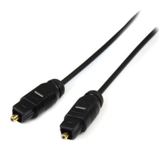 StarTech.com 10 ft. (3 m) Digital Optical Audio Cable - Toslink Digital Optical SPDIF - Ultra-Thin - Male/Male - Optical Audio Cable (THINTOS10) - Digital audio cable (optical) - SPDIF - TOSLINK (M) to TOSLINK (M) - 3 m - fiber optic - black - for P/N: BT