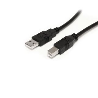 StarTech.com 9 m / 30 ft Active USB A to B Cable - M/M - Black USB 2.0 A to B Cord - Printer Cable - Extension USB Cable (USB2HAB30AC) - USB cable - USB (M) to USB Type B (M) - USB 2.0 - 9.15 m - active - black - for P/N: ICUSB232D