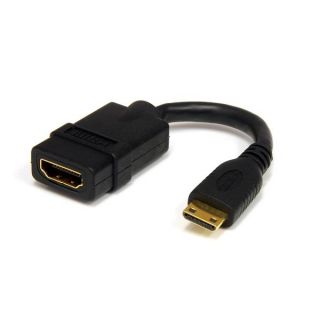StarTech.com 5 in. HDMI Mini HDMI Adapter - Audio & Video - Compact - HDMI - HDMI to Mini HDMI (HDACFM5IN) - HDMI adapter - HDMI female to mini HDMI male - 1.3 cm - shielded - black - for P/N: HDMM30CM