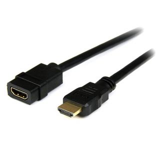StarTech.com 2m HDMI Extension Cable - Ultra HD 4k x 2k HDMI Cable M/F - 2m HDMI Extension - HDMI Male Female Cable - HDMI Extension cord (HDEXT2M) - HDMI extension cable - HDMI male to HDMI female - 2 m - shielded - black - for P/N: CDP2HDMM2MB, DP2HDMM2