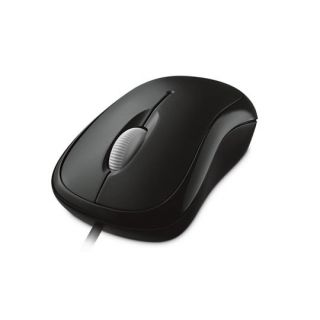 Microsoft Basic Optical Mouse - Mouse - right and left-handed - optical - 3 buttons - wired - USB - black