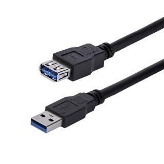 StarTech.com 1m Black SuperSpeed USB 3.0 Extension Cable A to A - Male to Female USB 3 Extension Cable Cord 1 m (USB3SEXT1MBK) - USB extension cable - USB Type A (M) to USB Type A (F) - USB 3.0 - 1 m - black - for P/N: BNDDKT30CAHV, SV211DPUA4K, SV211HDUA