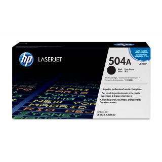 HP 504A - Black - original - LaserJet - toner cartridge (CE250A) - for Color LaserJet CM3530, CM3530fs, CP3525, CP3525dn, CP3525n, CP3525x, CP3527, CP3529