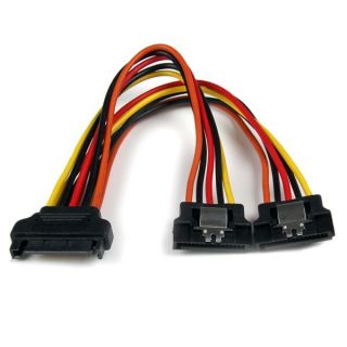 StarTech.com 6in Latching SATA Power Y Splitter Cable Adapter - M/F - 6 inch Serial ATA Power Cable Splitter - SATA Power Y Cable Adapter - Power splitter - SATA power (M) to SATA power (F) - 15.24 cm - latched - for P/N: HSB13SATSASB, HSB1SATSASBA, HSB1S