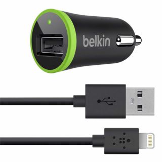 Belkin Car Charger - Car power adapter - 10 Watt - 2.1 A (USB) - on cable: Lightning - black - for Apple iPad/iPhone/iPod (Lightning)