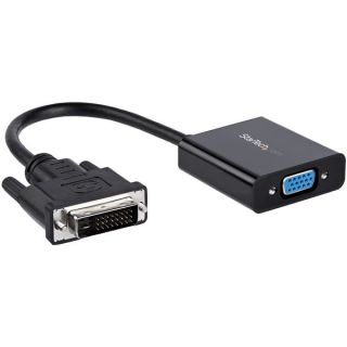 StarTech.com DVI-D to VGA Active Adapter Converter Cable - 1080p - DVI to VGA Converter box (DVI2VGAE) - Adapter - DVI-D, Micro-USB Type B (power only) to HD-15 (VGA) (F) - 24.8 m - active, 1920 x 1200 (WUXGA) support - black