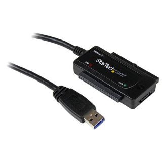 StarTech.com USB 3.0 to SATA IDE Adapter - 2.5in / 3.5in - External Hard Drive to USB Converter - Hard Drive Transfer Cable (USB3SSATAIDE) - Storage controller - ATA / SATA - 4.8 GBps - USB 3.0 - black - for P/N: PEXUSB3S42V, PEXUSB3S44V