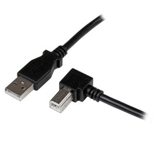 StarTech.com 1m USB 2.0 A to Right Angle B Cable Cord - 1 m USB Printer Cable - Right Angle USB B Cable - 1x USB A (M), 1x USB B (M) (USBAB1MR) - USB cable - USB Type B (M) to USB (M) - USB 2.0 - 1 m - 90° connector - black