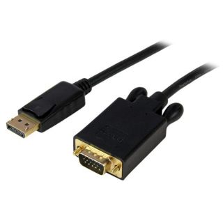 StarTech.com 6ft DisplayPort to VGA Cable - 1920 x 1200 - Active DP to VGA Adapter - DP to VGA Monitor Cable (DP2VGAMM6B) - DisplayPort cable - DisplayPort (M) to HD-15 (VGA) (M) - 1.83 m - latched - black