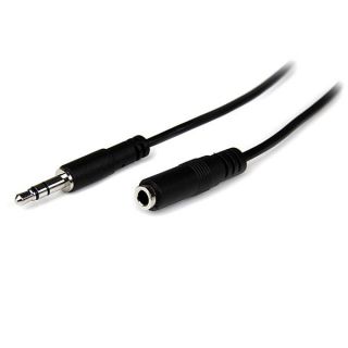 StarTech.com 2m Slim 3.5mm Stereo Extension Audio Cable - Male / Female - Headphone Audio Extension Cable Cord - 2x Mini Jack 3.5mm - 2 m (MU2MMFS) - Audio extension cable - stereo mini jack female to stereo mini jack male - 2 m - black