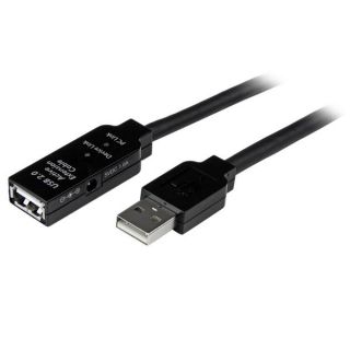 StarTech.com 10m USB 2.0 Active Extension Cable M/F - 10 meter USB 2.0 Repeater / Extender Cable USB A (M) to USB A (F) 10 m Black - 3 ft (USB2AAEXT10M) - USB extension cable - USB (F) to USB (M) - USB 2.0 - 10 m - active - black - for P/N: LTUB1MBK, SVA5