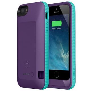 Belkin Grip Power Battery Case - Battery - 2000 mAh - purple lightning, fountain blue - for Apple iPhone 5, 5s