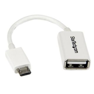StarTech.com 5in White Micro USB to USB OTG Host Adapter M/F - Micro USB Male to USB A Female On-The-Go Host Cable Adapter - White (UUSBOTGW) - USB adapter - USB (F) to Micro-USB Type B (M) - USB 2.0 OTG - 12.7 cm - white