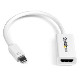 StarTech.com Mini DisplayPort to HDMI 4K Audio / Video Converter - mDP 1.2 to HDMI Active Adapter for MacBook Pro/Air - 4K @ 30Hz - White (MDP2HD4KSW) - Adapter - Mini DisplayPort male to HDMI female - 15 cm - white - active, 4K30Hz (3840 x 2160) support