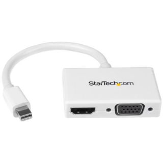 StarTech.com Mini DisplayPort to HDMI and VGA Adapter - Mini DisplayPort Multiport Hub for Your HDMI or VGA Monitor / Display (MDP2HDVGAW) - Video converter - DisplayPort - HDMI, VGA - white - for Apple MacBook Air; MacBook Pro