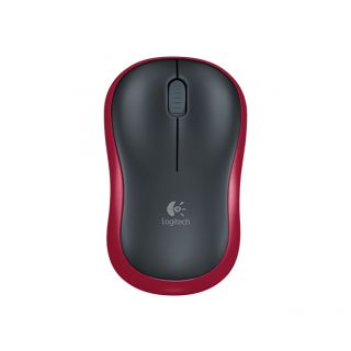 Logitech M185 - Mouse - right and left-handed - optical - wireless - 2.4 GHz - USB wireless receiver - red