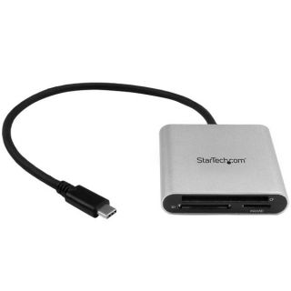 StarTech.com USB 3.0 Flash Memory Multi-Card Reader/Writer with USB-C - SD microSD and CompactFlash Card Reader w/ Integrated USB-C Cable (FCREADU3C) - Card reader (CF I, CF II, MMC, SD, microSD, SDHC, microSDHC, SDXC, microSDXC) - USB 3.0