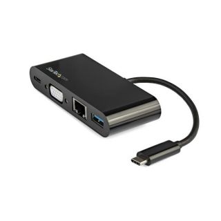 StarTech.com USB C Multiport Adapter, Mini USB-C Dock with Single Monitor VGA 1080p Video, 60W Power Delivery Passthrough, USB 3.1 Gen 1 Type-A 5Gbps, Gigabit Ethernet, Docking Station - Portable USB C Dock (DKT30CVAGPD) - Docking station - USB-C - VGA -