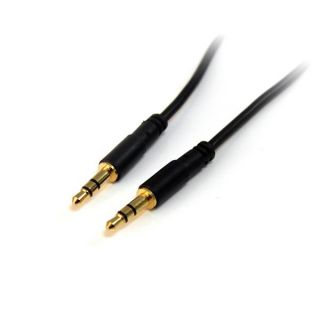 StarTech.com 15 ft. (4.6 m) 3.5mm Audio Cable - 3.5mm Slim Audio Cable - Gold Plated Connectors - Male/Male - Aux Cable (MU15MMS) - Audio cable - stereo mini jack male to stereo mini jack male - 4.6 m - black - for P/N: BOX4HDECP2, HD202A, KITBXDOCKPNA, M