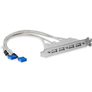 StarTech.com 4 Port USB A Female Slot Plate Adapter - USB panel - 4 pin USB Type A (F) (USBPLATE4) - USB panel - USB (F) to 9 pin IDC (F)
