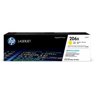 HP 206X - High Yield - yellow - original - LaserJet - toner cartridge (W2112X) - for Color LaserJet Pro M255dw, M255nw, MFP M282nw, MFP M283cdw, MFP M283fdn, MFP M283fdw