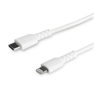 StarTech.com 1m(3 ft) Durable White USB-C to Lightning Cable, Heavy Duty Rugged Aramid Fiber USB Type A to Lightning Charger/Sync Power Cord, Apple MFi Certified iPad/iPhone 12 Pro Max - iPhone 7/8/11/11 Pro (RUSBCLTMM1MW) - Lightning cable - Lightning ma
