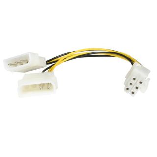 StarTech.com 6in LP4 to 6 Pin PCI Express Video Card Power Cable Adapter - Power adapter - 4 pin internal power (M) to 6 pin PCIe power (M) - 6 in - LP4PCIEXADAP - Power adapter - 4 pin internal power (M) to 6 pin PCIe power (M) - 15.2 cm - for P/N: ATX2P