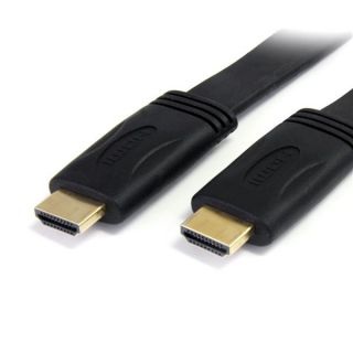 StarTech.com 10 ft Flat High Speed HDMI Cable with Ethernet - Ultra HD 4k x 2k HDMI Cable - HDMI to HDMI M/M - Flat HDMI Cable (HDMIMM10FL) - HDMI with Ethernet cable - HDMI (M) to HDMI (M) - 3 m - black